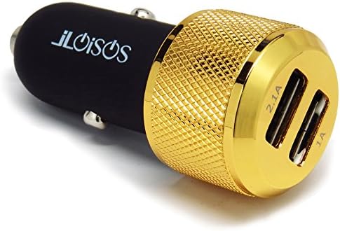Car Charger, JLoisos 3.1A Dual USB Car Charger, Smart 2 Port Fast Portable Universal Dual USB Car Charger For All Apple, iPhone, iPad, iPod, Android, Samsung Galaxy, Smart Phone, Tablets (Gold)