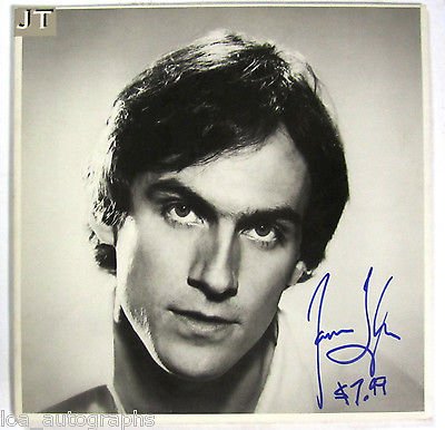 James Taylor REAL hand SIGNED JT album record LP w/ photo & funny inscription