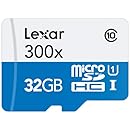 Lexar High-Performance microSDHC 300x 32GB UHS-I/U1 (Up to 45MB/s Read) w/Adapter Flash Memory Card - LSDMI32GBB1NL300A