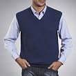 Sandals Cay Men's V-Neck Cashmere Vest in Black, Brown, Blue or Heather Grey