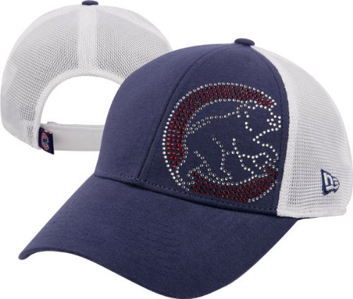 Chicago Cubs Women's Hat: New Era Jersey Shimmer Trucker Mesh Hat