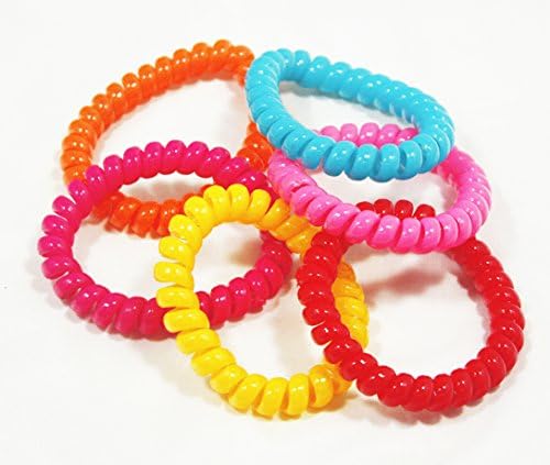 Ladies Park Lane 6 Pcs Assorted Color Solid Rainbow Square Hair Ties round edge