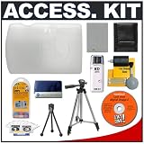 Snug-It Tight Fit Camera Skin (Clear/White) with Spare NB-5L Battery + Secure Digital Card Reader + Compact Digital Travel Tripod + Cameta Bonus Accessory Kit for Canon PowerShot SD900 Digital Camera