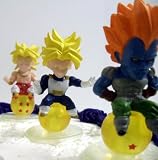 Unique Dragon Ball Z 17 Piece Birthday Cake Topper Featuring 10 Different Characters From The Dragon Ball Z World Sitting On Dragon Ball Z Crystal Balls, 1 Random Large Dragon Ball Z Crystal Ball, And 6 Dragon Ball Z Buttons