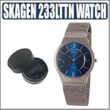 Skagen 233LTTN Men's Blue Face Titanium Mesh Bracelet Watch