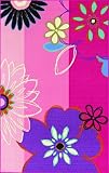 Woven-Printed Carpet Area Rug Daisy Flowers PINK 5x7