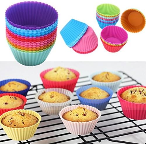 Mini Cupcake Liners, Mini Baking Cups, Cupcake Liners 1-7/8-Inch, Assorted Colors, Silicone Molds -Set of (24)