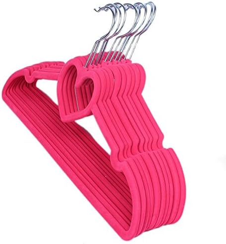 10pcs Flocking Non-Slip Thin Clothing Hanger Heart Shaped Space Save