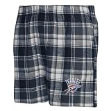 NCAA Oklahoma City Thunder Navy Blue-White Plaid Historic Embroidered Boxer Shorts - (Large)