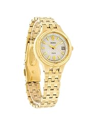 Seiko Womens SUT018 White Dial Gold-Tone Stainless Steel Watch