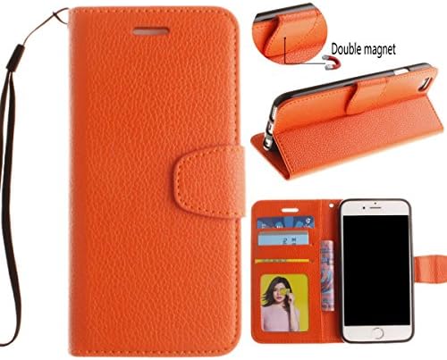 6s Case,iPhone 6s Case,Cases for iPhone 6s Case,Addigital 6s Leather Case with Wallet Design Leather Case for iPhone 6s Orange