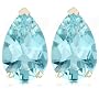 14k Choice of White or Yellow Gold 9x6mm Aquamarine Pear Cut Stud Earrings