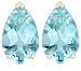 14k Yellow Gold 9x6mm Aquamarine Pear Cut Stud Earrings