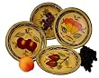 4 DINNERWARE PLATES, 8" plates TUSCANY FRUIT DECOR