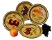 4 DINNERWARE PLATES, 8" plates TUSCANY FRUIT DECOR