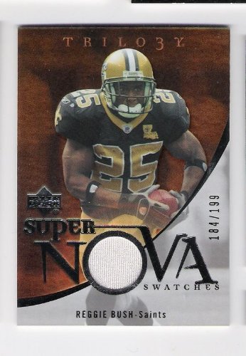 REGGIE BUSH 2007 Upper Deck Trilogy Supernova Swatches JERSEY Card #184 of 199 made! Miami Dolphins Football Card