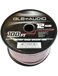 CE: GLS Audio Premium 12 Gauge 100 Feet Speaker Wire - True 12AWG Speaker Cable 100ft Clear Jacket - High Quality 100 Spool Roll 12G 12/2 Bulk - GLS Audio