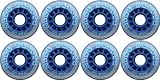 Blue Bellies 8 Inline Skate Wheels 76mm 78a, Clear/Blue