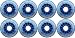 Blue Bellies 8 Inline Skate Wheels 76mm 78a, Clear/Blue
