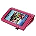 Evecase SlimBook Leather HandStrap Folio Stand Case Cover for Hisense Sero 7 LT (Lite) - 7' Android Tablet - Hot Pink