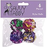 Savvy Tabby Mylar Balls Cat Toys, 4-Packs