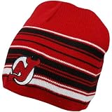 NHL Old Time Hockey New Jersey Devils Red-Black Marrow Net Uncuffed Knit Beanie