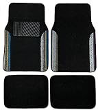 Premium Carpet 4PC Front & Rear Driver Passenger Floor Mats Cars Trucks Sedans SUVs (Baja Inca Two-Tone)
