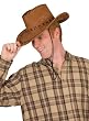 Cowboyhut aus Kunstleder braun mit Zirnaht Neu Karneval