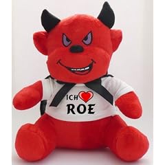 Pl�sch Teufel mit T-shirt mit Aufschrift Ich liebe Roe