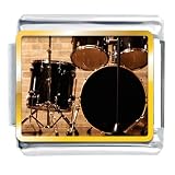Rock And Roll Drums Italian Charms Bracelet Link