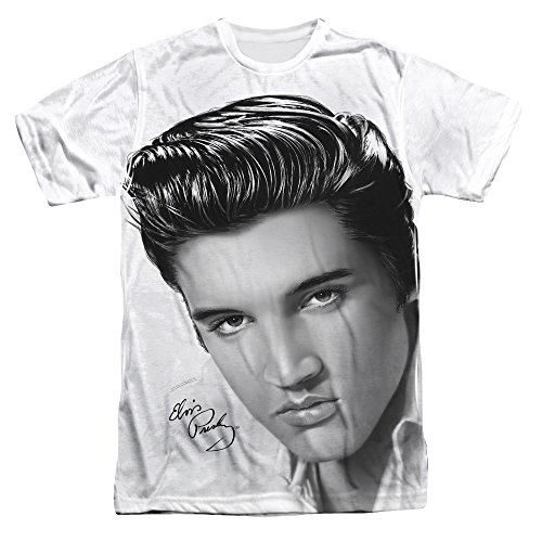 Elvis Presley King of Rock 1950's Icon King Adult Front Print T-Shirt Small