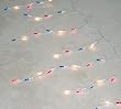 Set of 100 Red, White & Blue Icicle Christmas Lights - White Wire