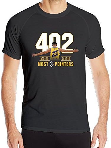 Men GOLDEN STATE WARRIORS ADIDAS STEPHEN CURRY 402 3-POINTERS NBA RECORD TEE Athletic Shirts