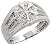14 Karat Weissgold Stern Herren Diamanten Ring, mit 0.50 Karat Brilliantschliff Diamanten, (12mm) breit