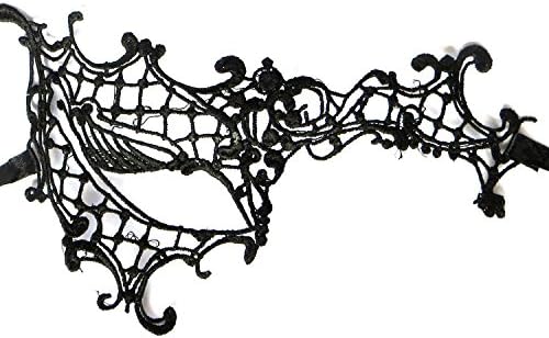 BeautyXTP Sexy Lace Eye Face Mask Masquerade Ball Prom Halloween Costume Party (2 Left half face (20*12CM))