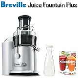 Breville JE98XL Juice Fountain Bundle Plus Juice Jar With White Lid and Smoothies Bible recipe book