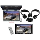 Pyle Super DVD/Monitor/Headphones Package for Car/Truck/SUV -- PLDN70U 7-Inch Double-DIN Motorized TFT Touchscreen Receiver with DVD/VCD/CD/MP3/MP4/CD-R/USB/SD-MMC Card Slot/AM/FM + PLVWR922 9.2-Inch High Resolution TFT Roof Mount Monitor and IR Transmitter + PLVWH6 Dual Wireless IR Mobile Video Stereo Headphones with Transmitter