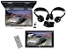 Pyle Super DVD/Monitor/Headphones Package for Car/Truck/SUV -- PLDN70U 7-Inch Double-DIN Motorized TFT Touchscreen Receiver with DVD/VCD/CD/MP3/MP4/CD-R/USB/SD-MMC Card Slot/AM/FM + PLVWR922 9.2-Inch High Resolution TFT Roof Mount Monitor and IR Transmitter + PLVWH6 Dual Wireless IR Mobile Video Stereo Headphones with Transmitter