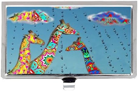 Colorful Wild Giraffe Aztec Tribe Pattern Cartoon Print Custom Excellent Design Style Business Card Holder Card Aluminum Case