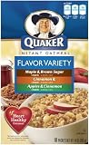 Quaker Instant Oatmeal Flavor Variety Pack, 10-Count Boxes (Pack of 6)