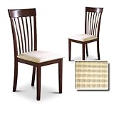 Dark Oak / Cappuccino / Espresso Finish Kitchen Dining Dinette Set of 2 Cha ....