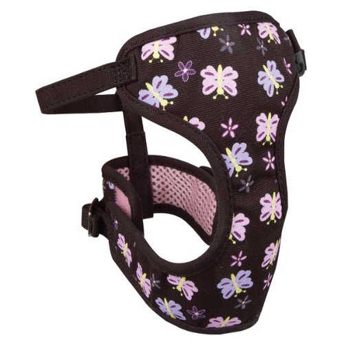 Adjustable Soft Mesh Harness - Black with Butterfly Print