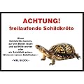 PEMA Achtung / Fun Schild DIN A5 3mm PVC Schildkr�te T�rschild