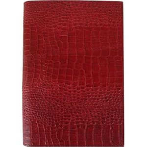 Cherry Red Cavallini Gigante Embossed Leather Journal
