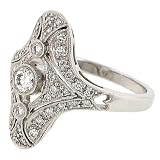Antique Style Pave/Round Bezel Set Diamond Ring.54cttw