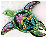 Hand Painted Metal Turtle Wall Decor - Patio Art - 16