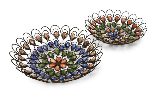 Ceramic Iron Cross Iron Tray Accent - Set of 2