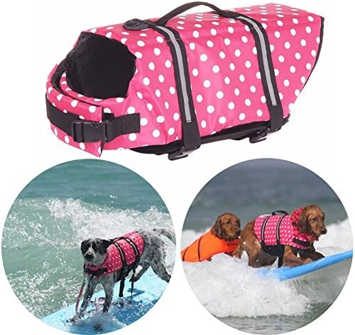 MAIKE MALL Puppy Dog Life Jacket Outward Hound Pet Life Vest Saver Beach Bathing Suit Quick Release Easy-Fit Adjustable for Summer Swimming S/M Size