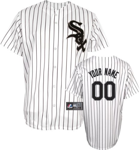 MLB Men's Chicago White Sox Replica Jersey Personalized (White/Black Pinstripe, 44/Large)