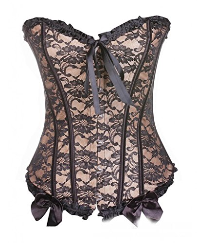 Green Trade Women's Sexy Shaper Corset with G-string Black Size M